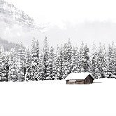 Panoramic mountain chalet wallpaper