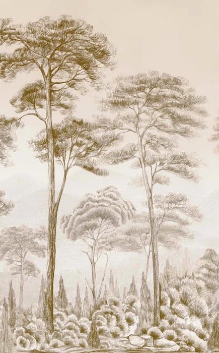 Sepia pinewood nature wallpaper