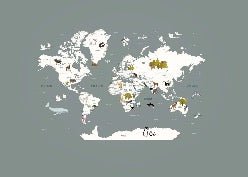 Children's French world map wallpaper grey