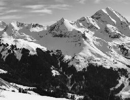 Aravis black and white mountain wallpaper
