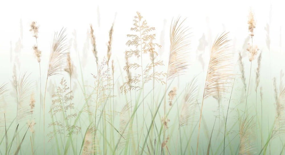 Green wheat field flower wallpaper