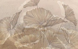 Panoramic lotus sepia wallpaper