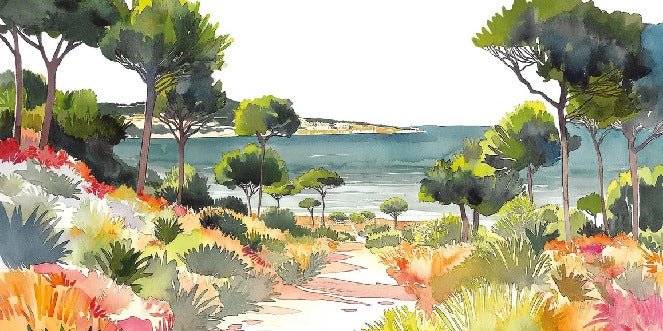 Panoramic summer air wallpaper