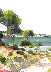 Panoramic summer air wallpaper