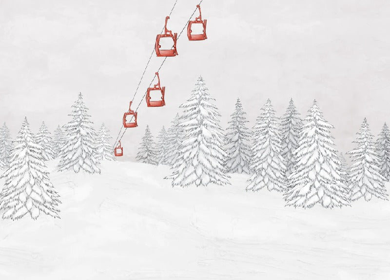 Red gondola mountain wallpaper
