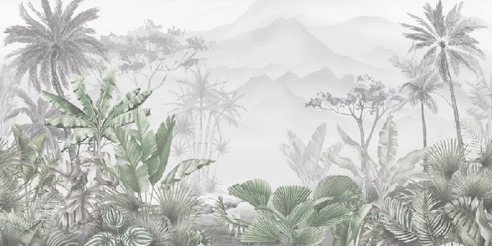 Papier peint tendance tropical vert, XXL, tendance