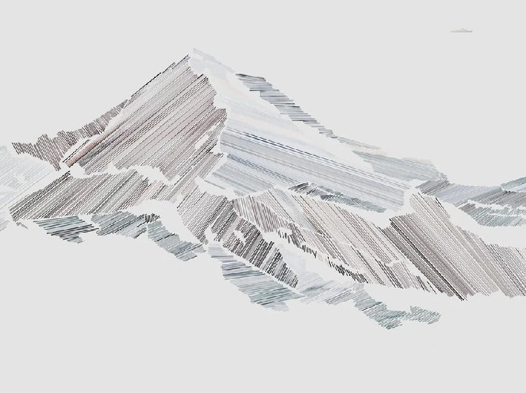 Restaurant wallpaper graphic mountain style