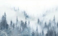 Fir mist blue watercolor wallpaper