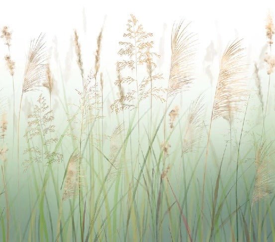 Green wheat field flower wallpaper