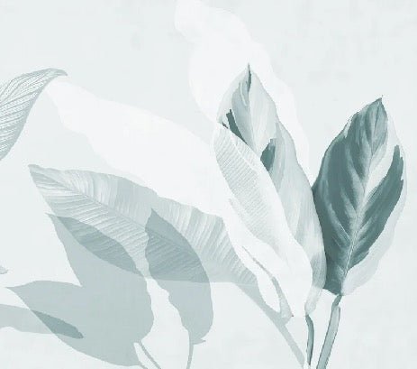 Papier peint feuillage moderne vert d'eau, XXL, tendance