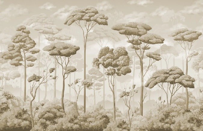 Sepia voluptuous pinewood panoramic wallpaper