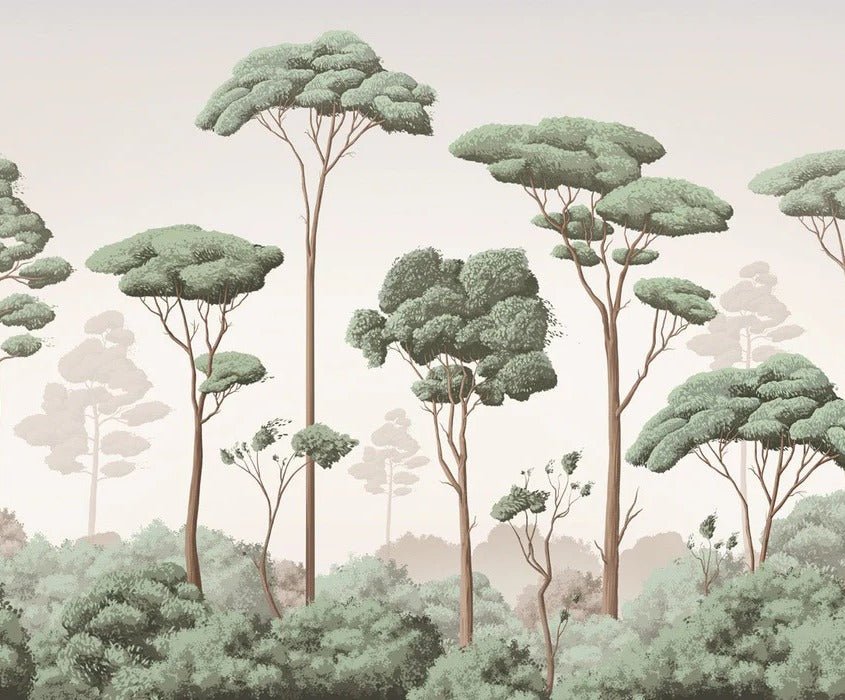 Pine forest breeze wallpaper