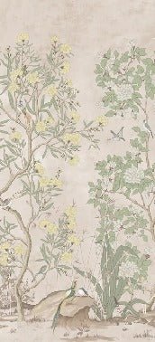 Panoramic wallpaper chinoiserie garden