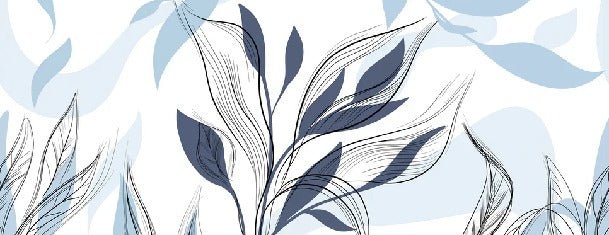 Blue graphic flower wallpaper