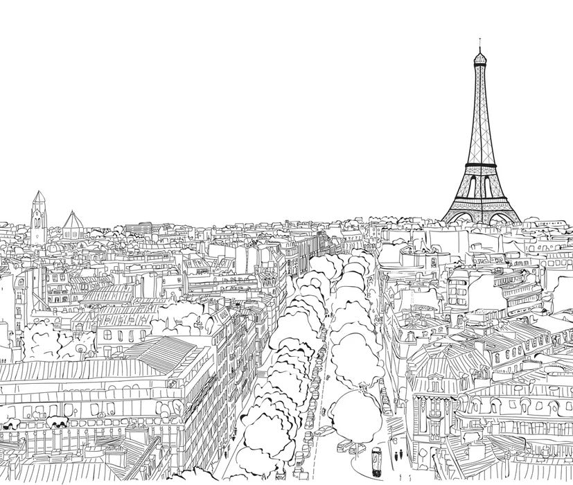 Panoramic wallpaper Paris