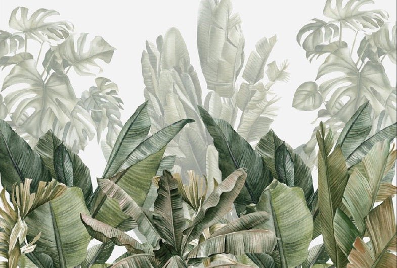 Panoramic green banana wallpaper