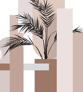 Panoramic geometric terracotta wallpaper