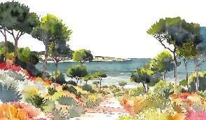 Panoramic summer air wallpaper