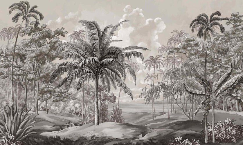 Black and white Celebes landscape wallpaper