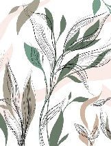 Graphic flower panoramic wallpaper