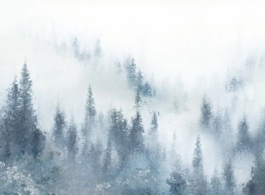 Fir mist blue watercolor wallpaper