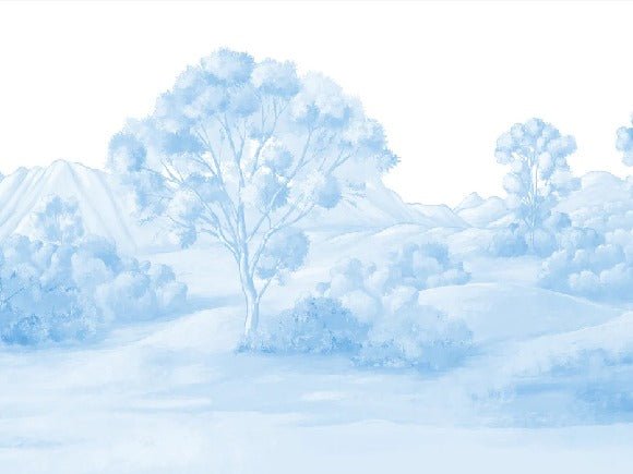 Blue poetic landscape wallpaper