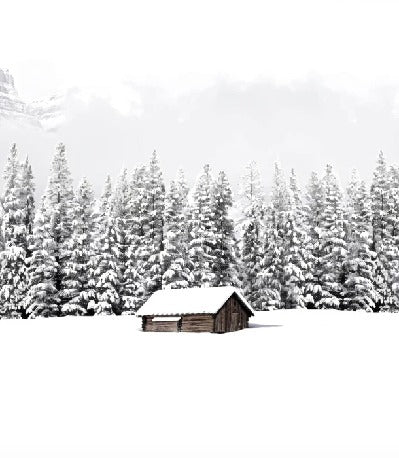 Panoramic mountain chalet wallpaper