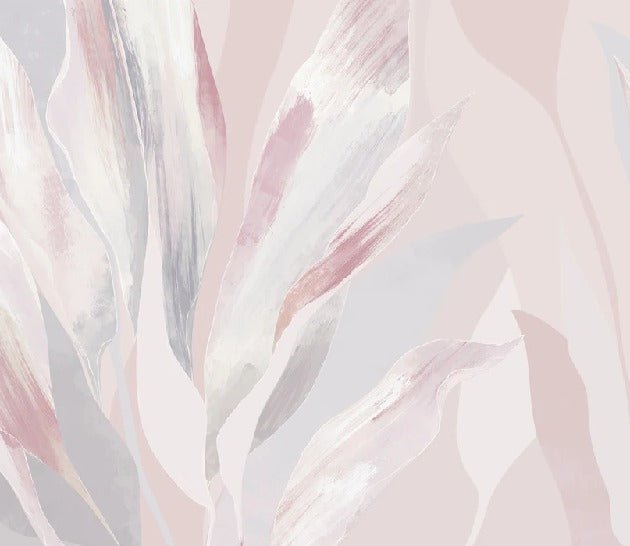 Powder pink floral wallpaper