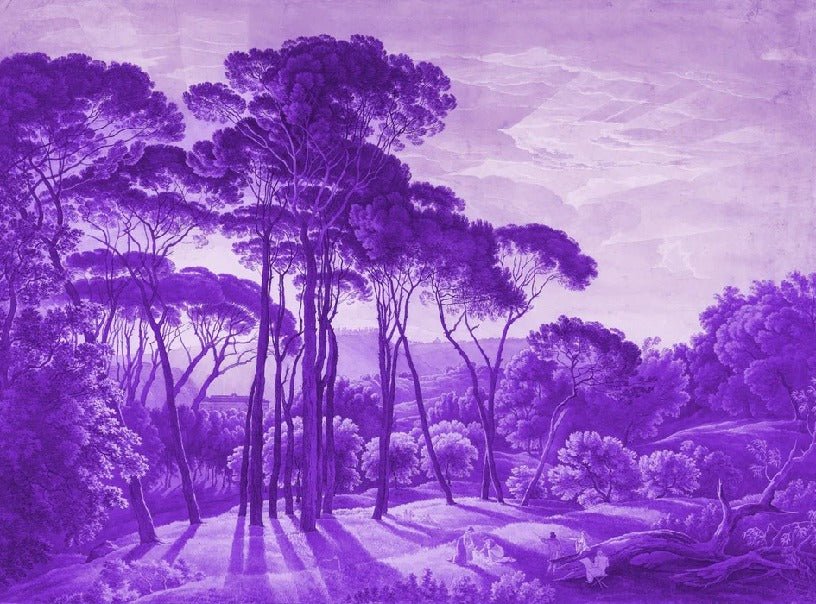 Violet Italian historical landscape wallpaper