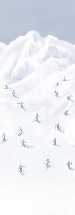 Blue skiers mountain wallpaper