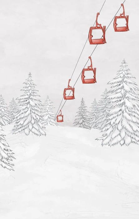 Red gondola mountain wallpaper