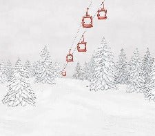 Red gondola mountain wallpaper