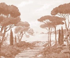 Wallpaper stroll in the calanques terracotta