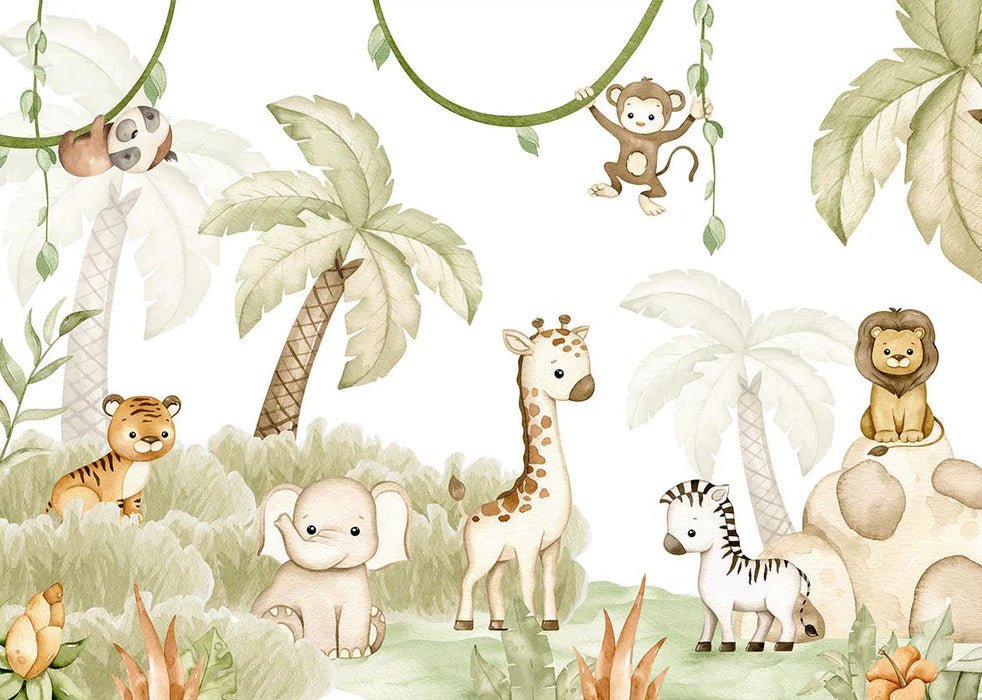 Soft savannah animal wallpaper