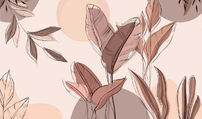 Graphic plant panoramic wallpaper