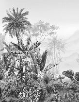 Tropical black and white wallpaper
