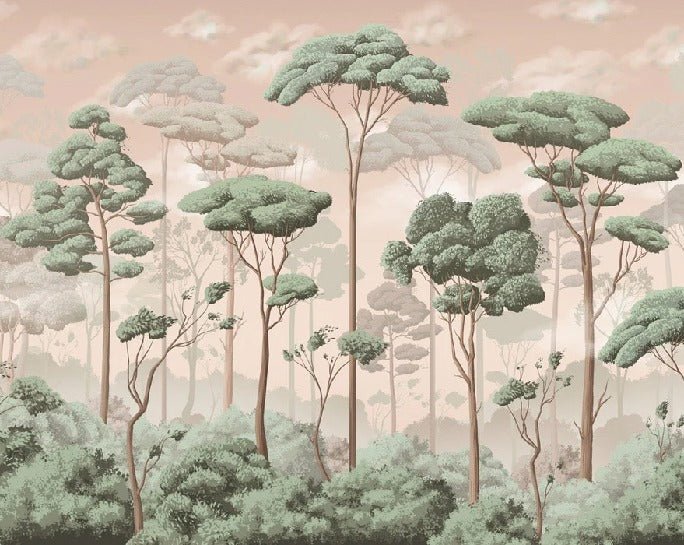 Jasmine voluptuous pine forest panoramic wallpaper