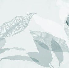 Modern water-green foliage wallpaper