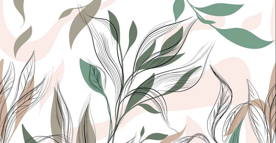 Graphic flower panoramic wallpaper