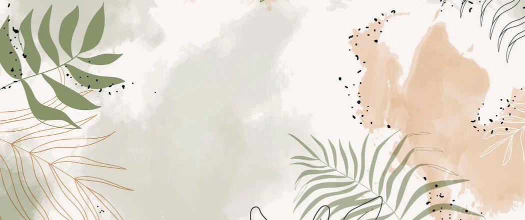 Panoramic vegetal watercolor wallpaper