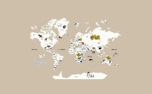 Children's French world map wallpaper beige