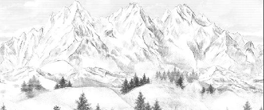 Papier peint montagne sommets de Chamonix, XXL, tendance