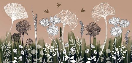 Floral addict panoramic wallpaper