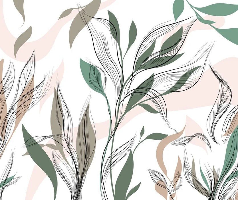 Graphic flower panoramic wallpaper