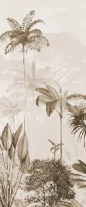 Panoramic jungle eden sepia wallpaper
