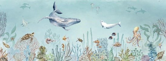 Panoramic sea life wallpaper