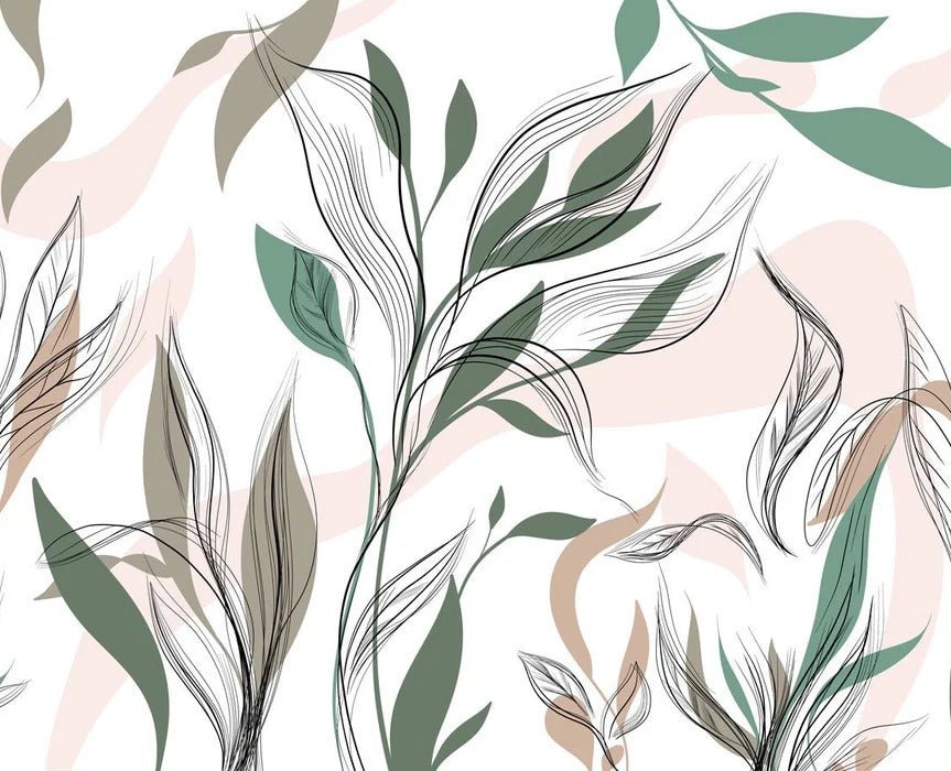 Graphic flower panoramic wallpaper