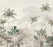Green jungle eden panoramic wallpaper
