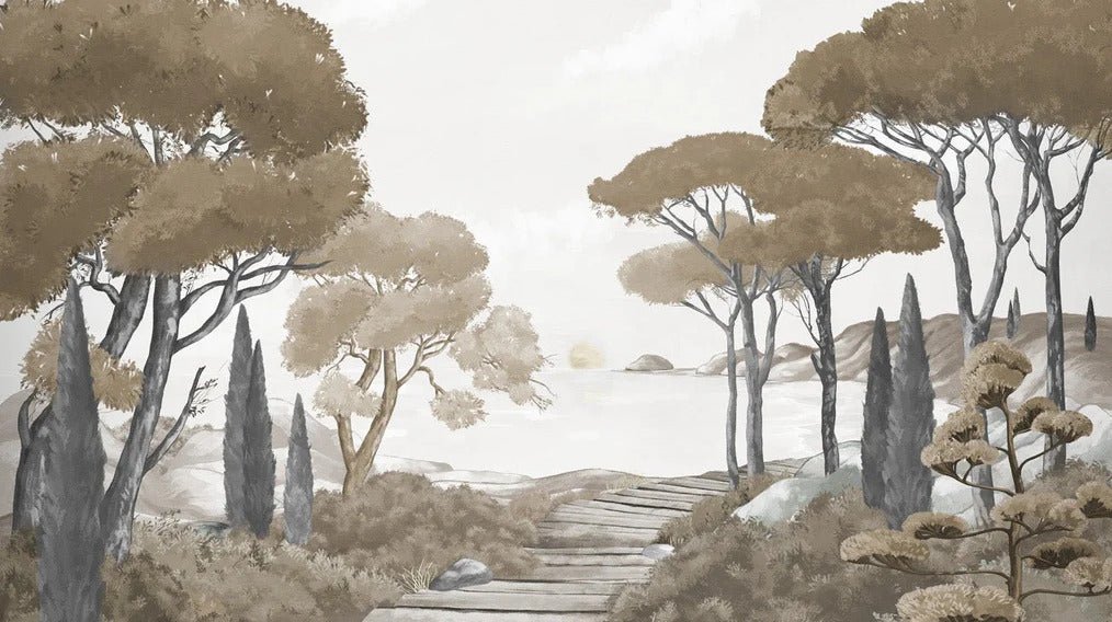 Wallpaper stroll in the calanques brown