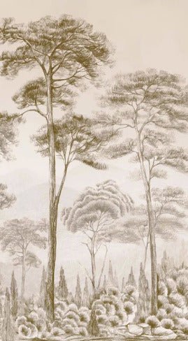 Sepia pine forest nature wallpaper